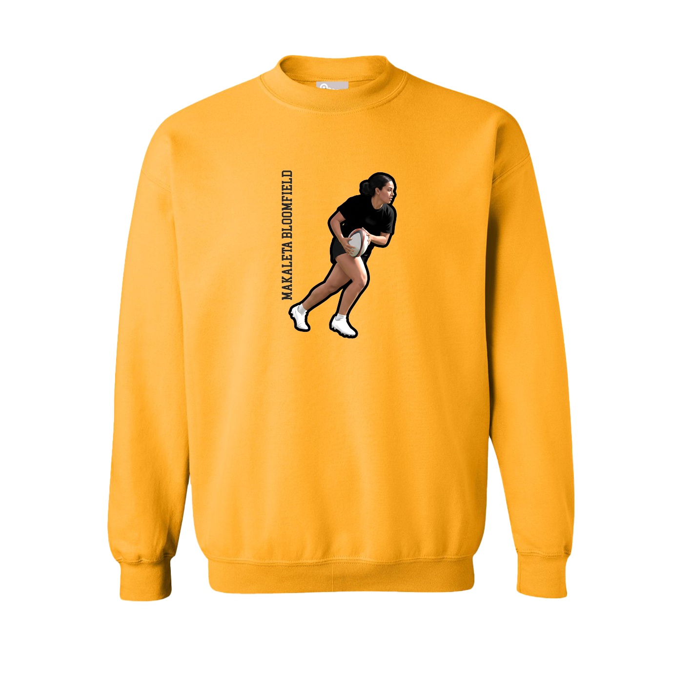 Fleece Crew — Name Vertical in Gold