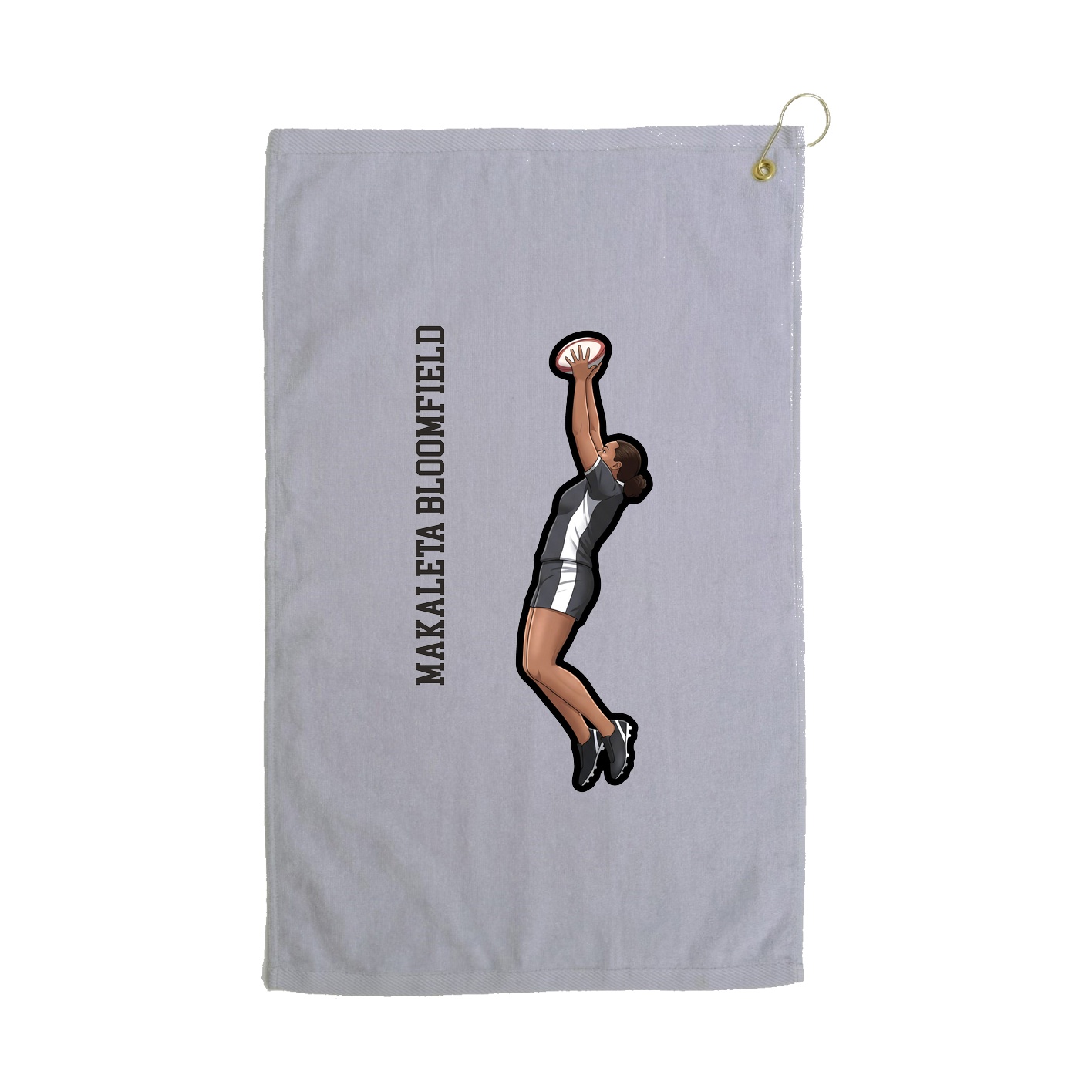 Golf Towel — Name Vertical in Grey