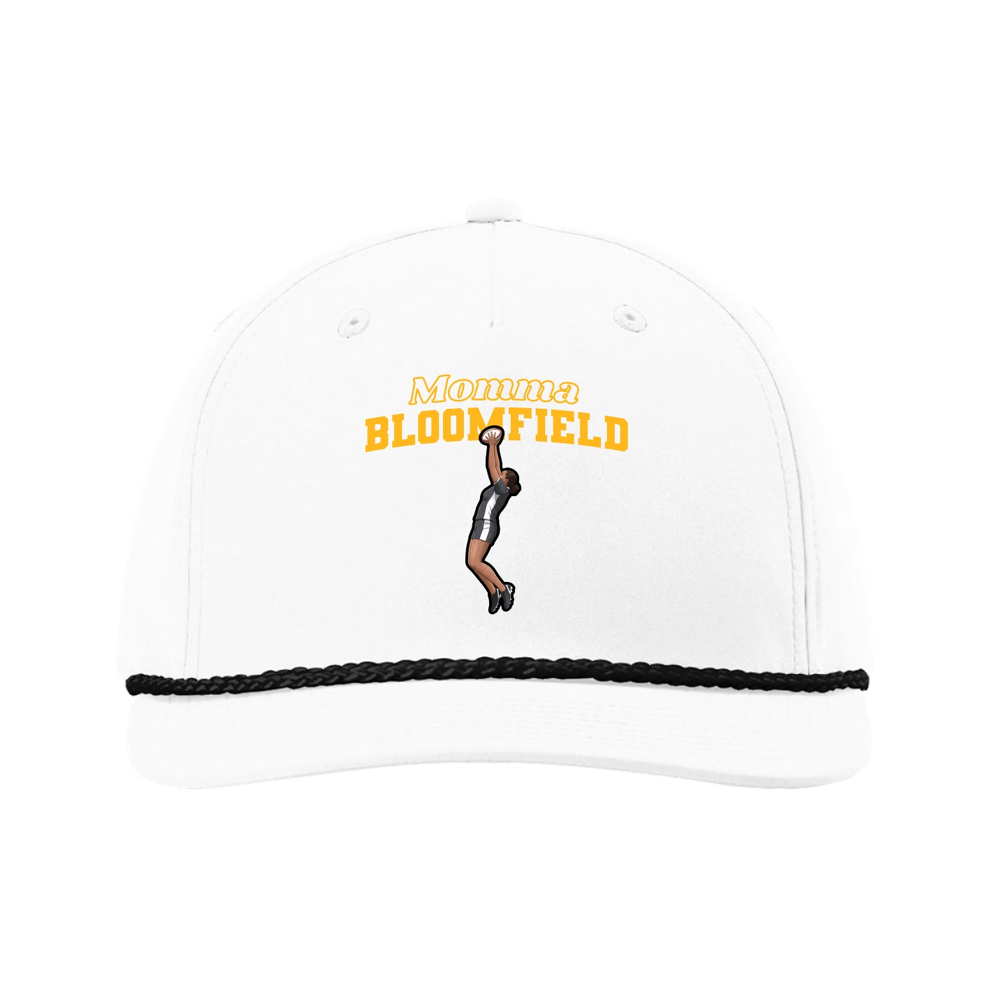 Five-Panel Classic Rope Cap — Mothers Day Block in White