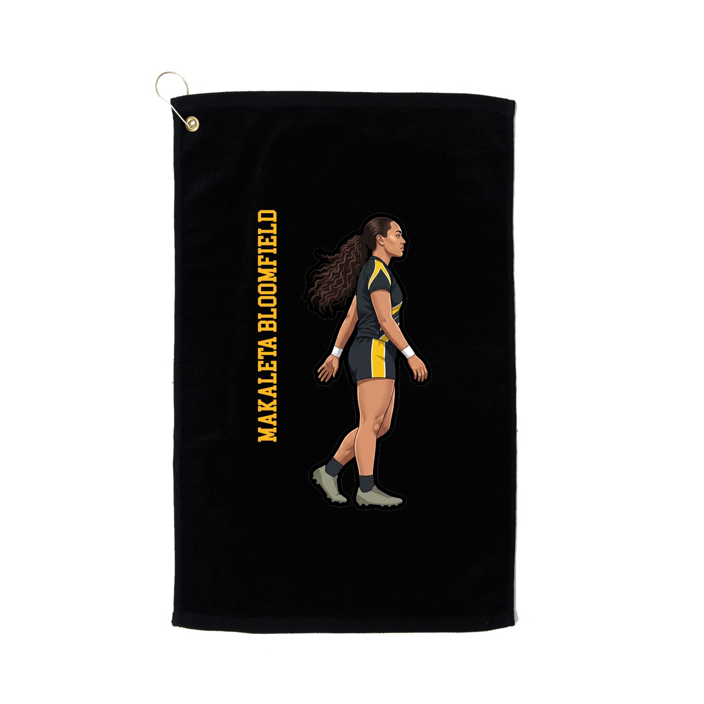 Golf Towel — Name Vertical in Black