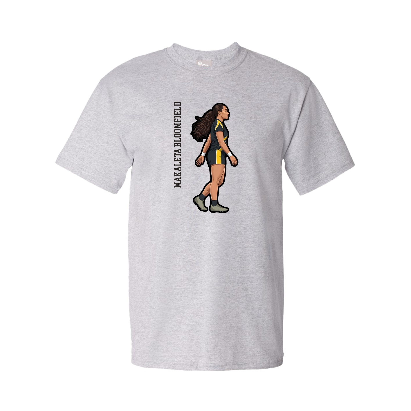 Tee — Name Vertical in Grey