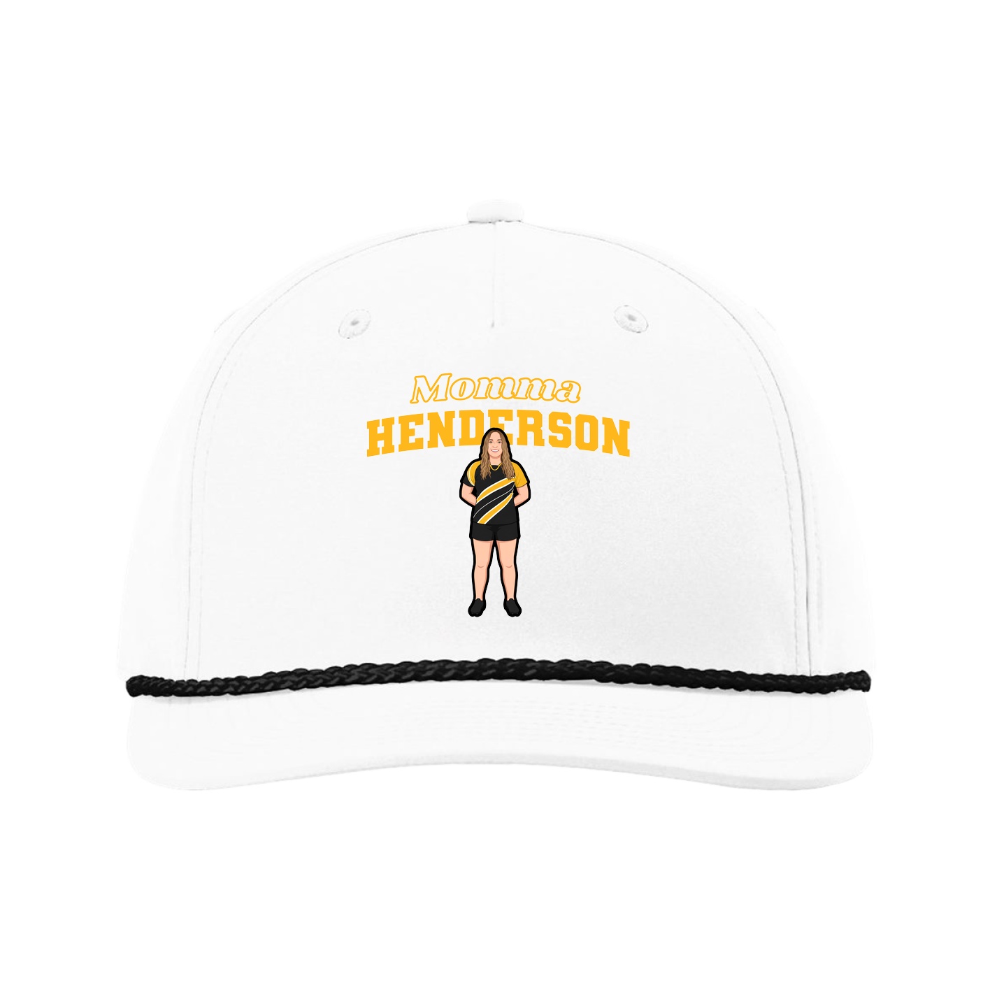 Five-Panel Classic Rope Cap — Mothers Day Block in White