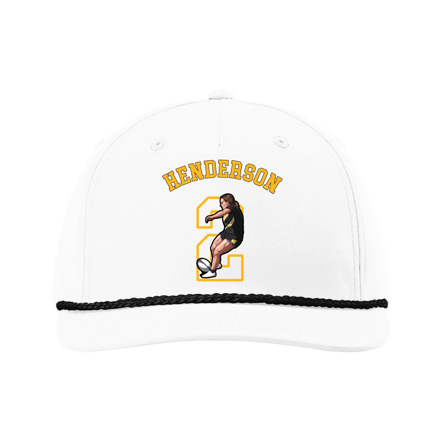 Five-Panel Classic Rope Cap — Shirsey Arch in White
