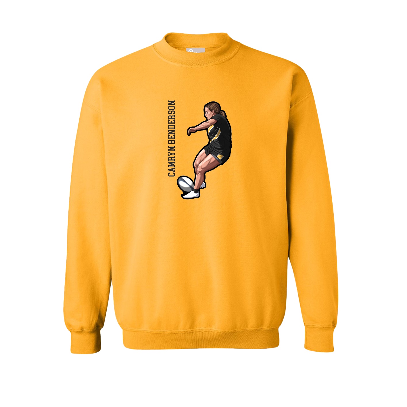 Fleece Crew — Name Vertical in Gold