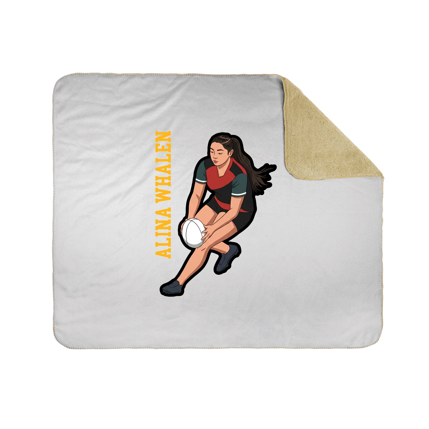 Throw Blanket — Name Vertical in White