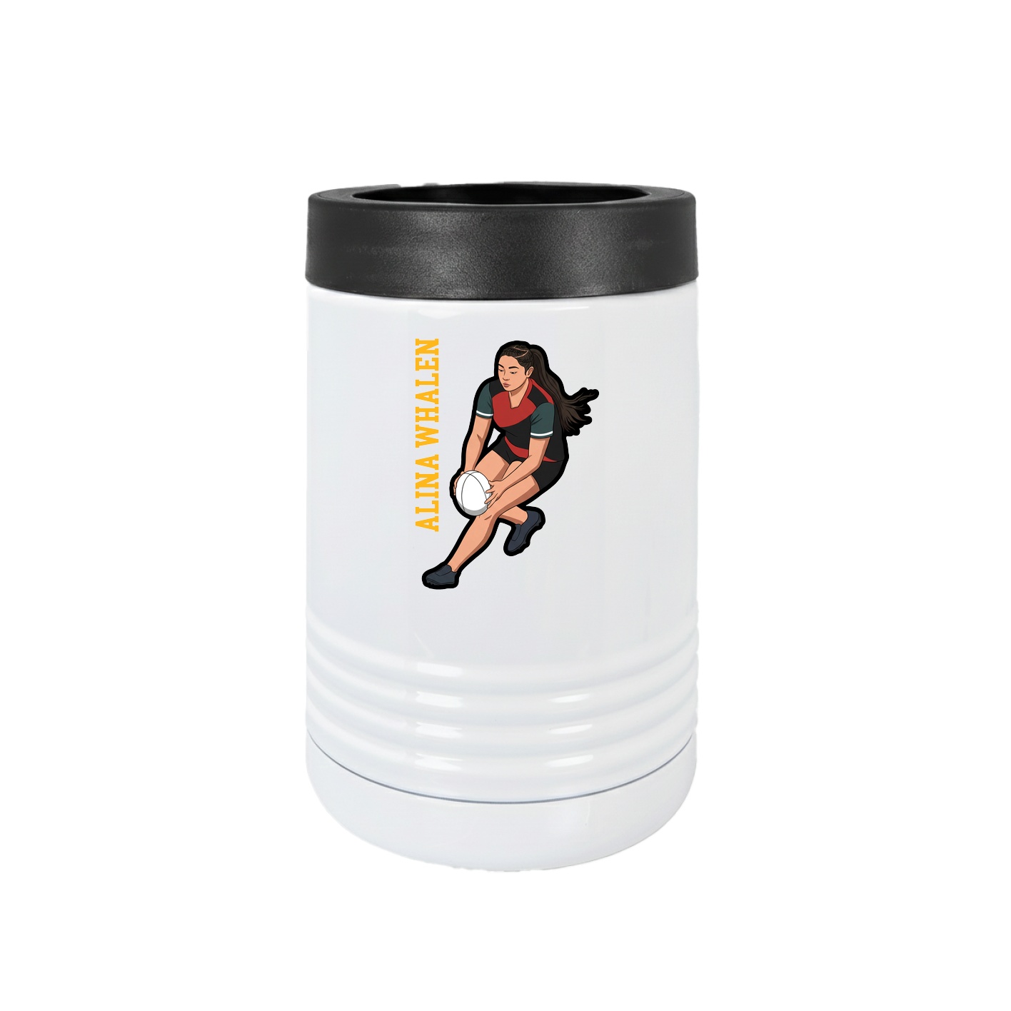 Beverage Holder — Name Vertical in White