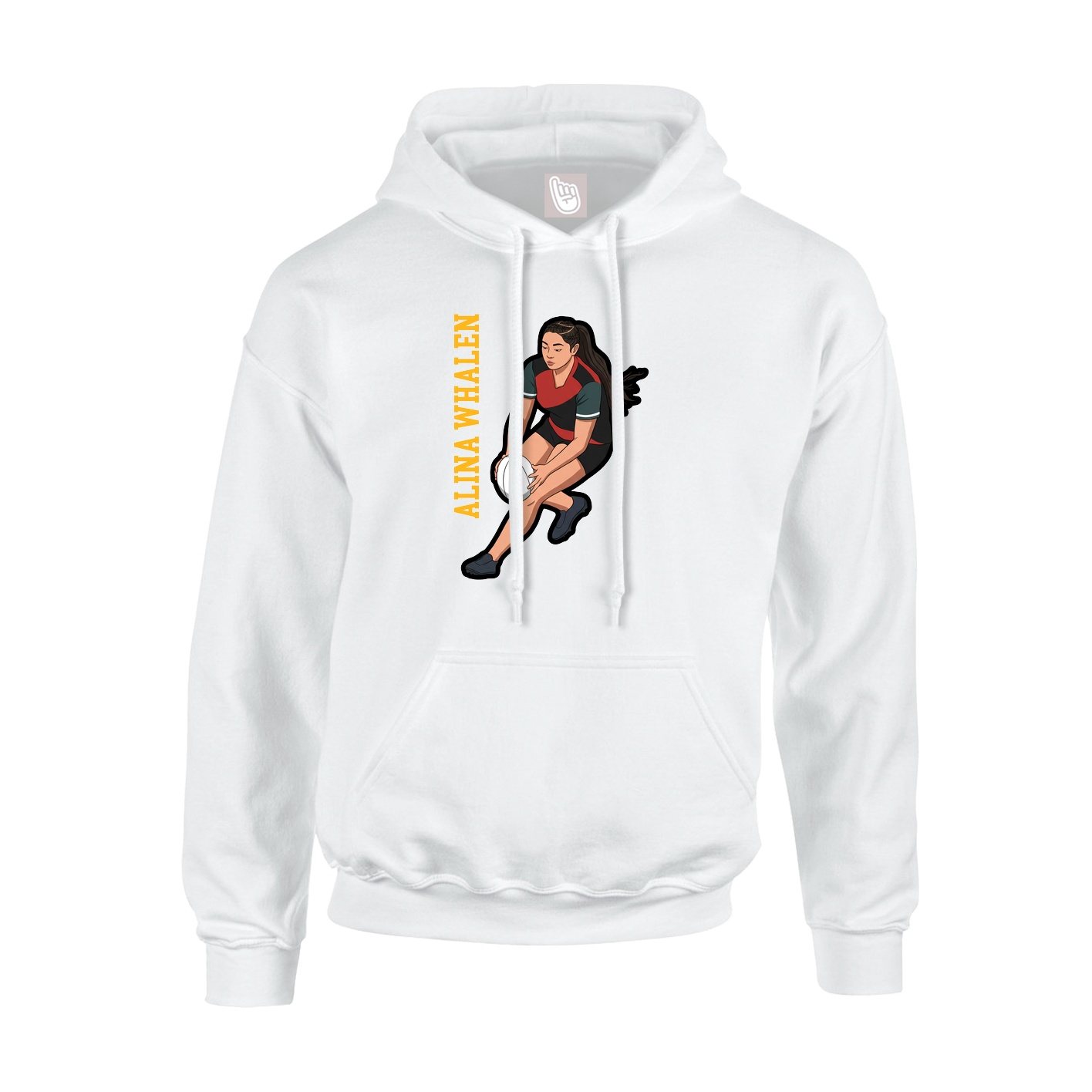 Youth Hoodie — Name Vertical in White