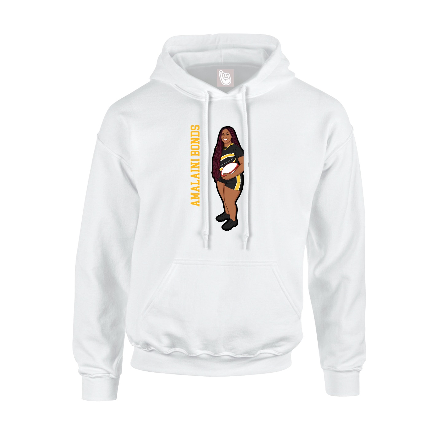 Hoodie — Name Vertical in White