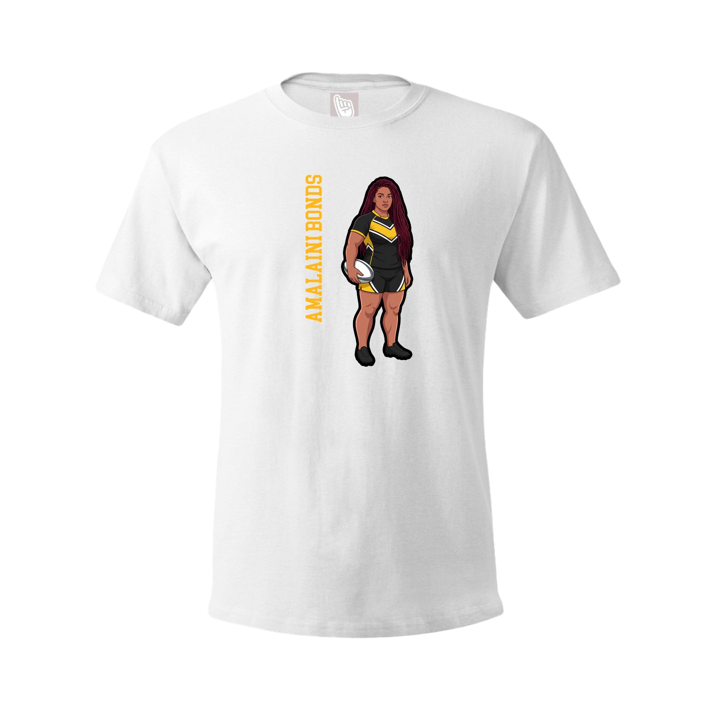 Youth Tee — Name Vertical in White