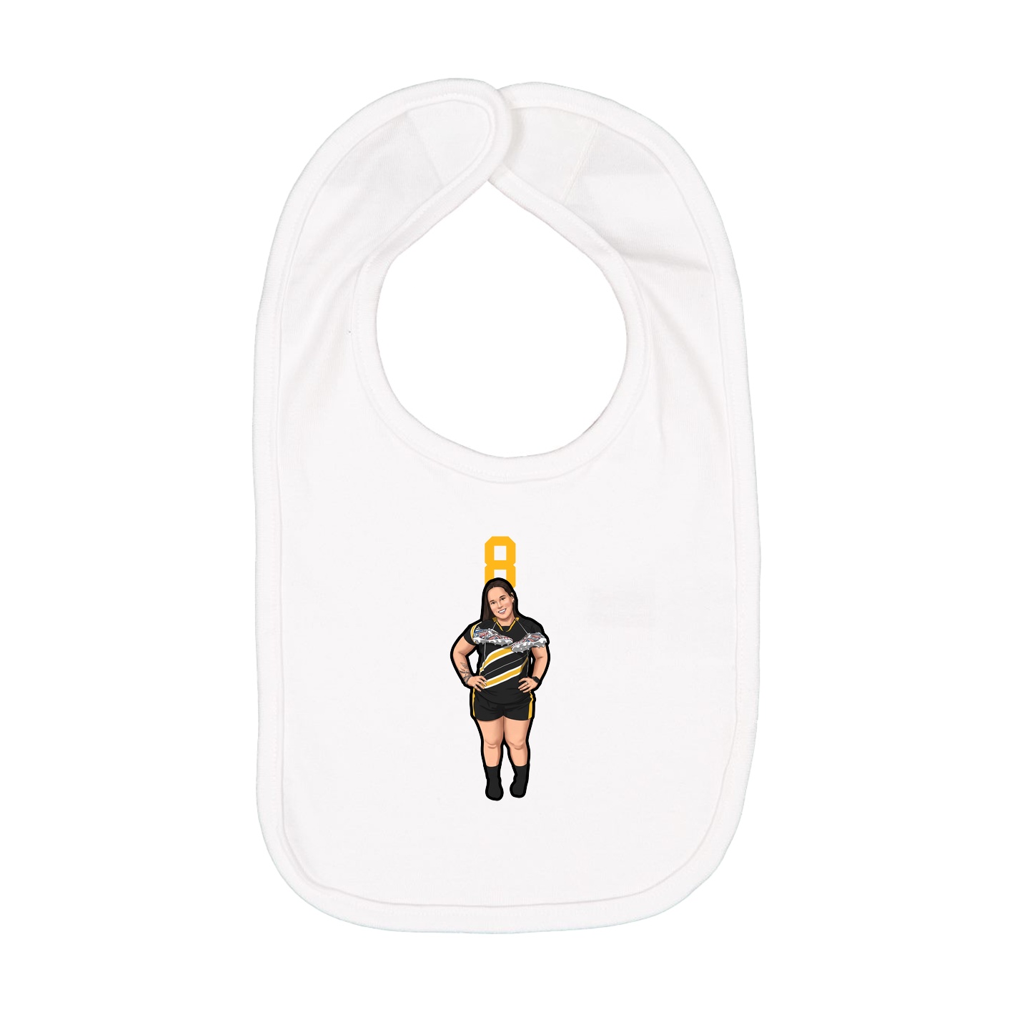 Infant Bib — Number Top in White