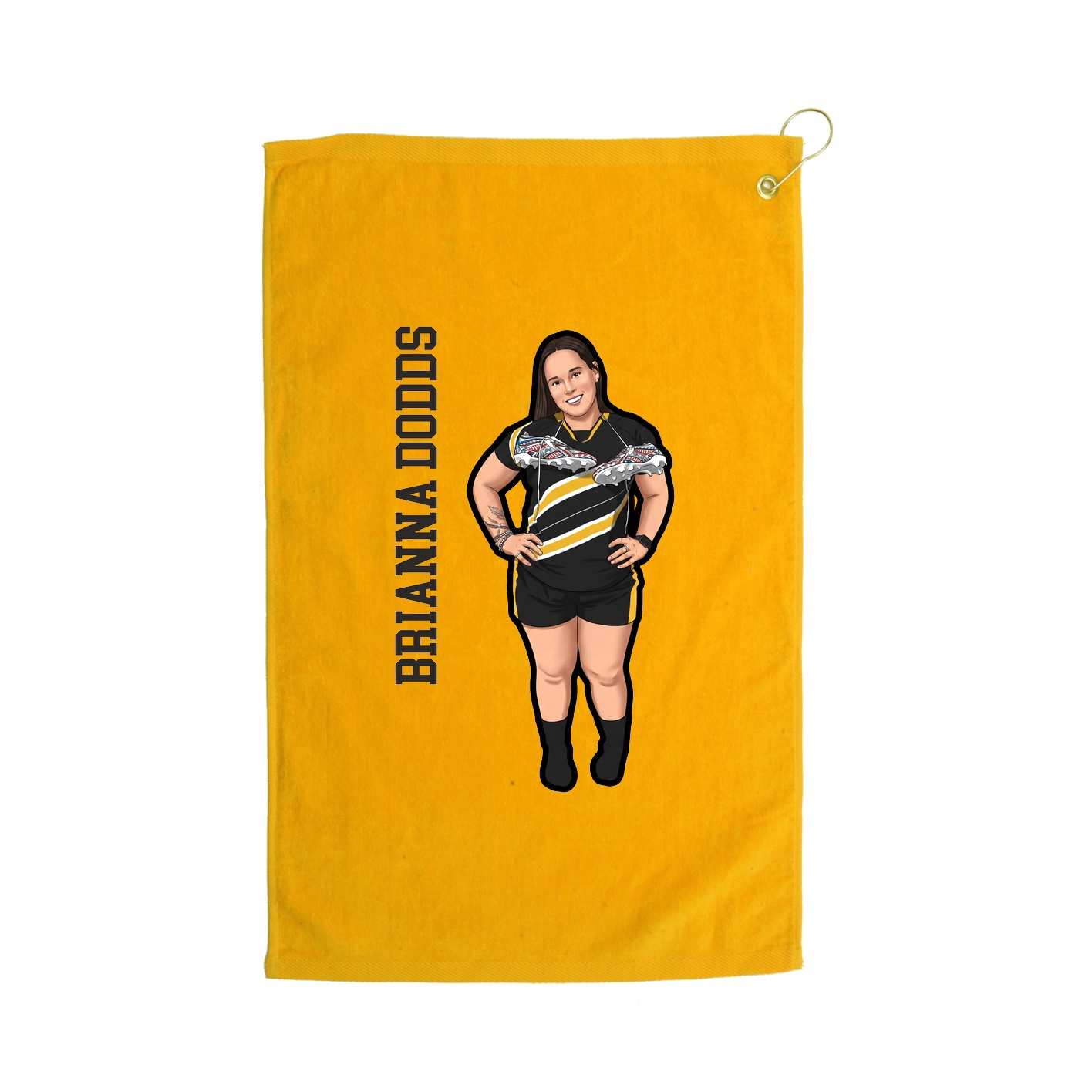 Golf Towel — Name Vertical in Gold