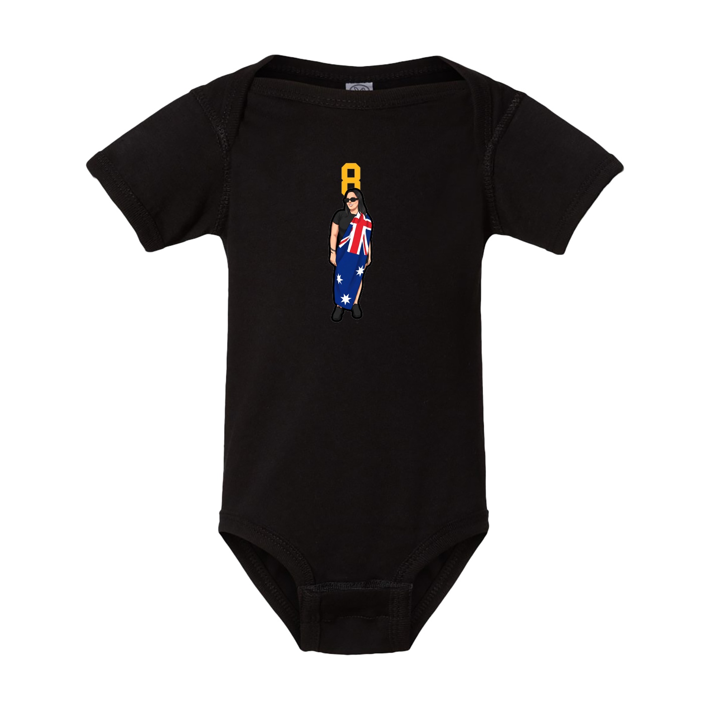Baby Onesie — Number Top in Black