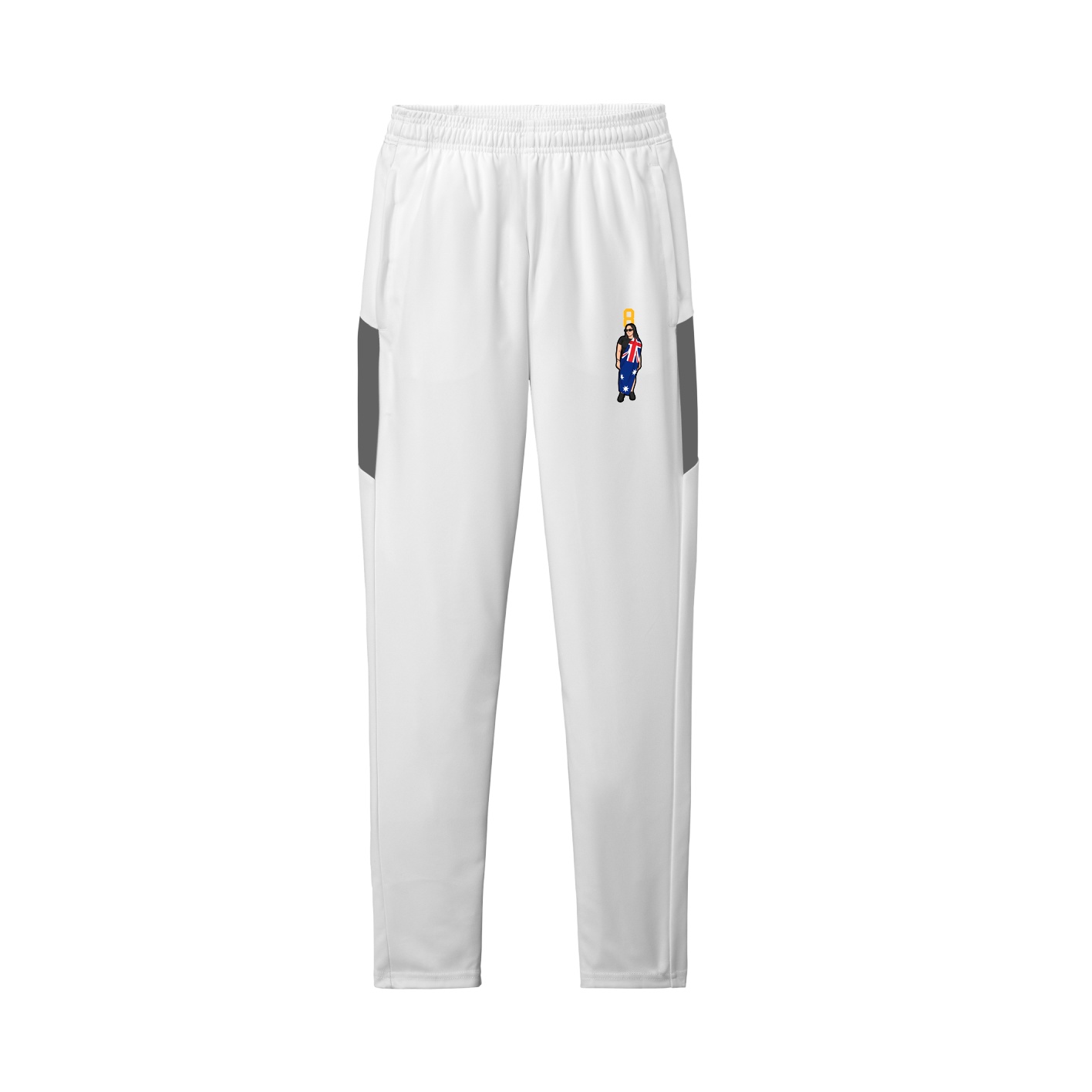 Team Travel Pant — Number Top in White/Grey