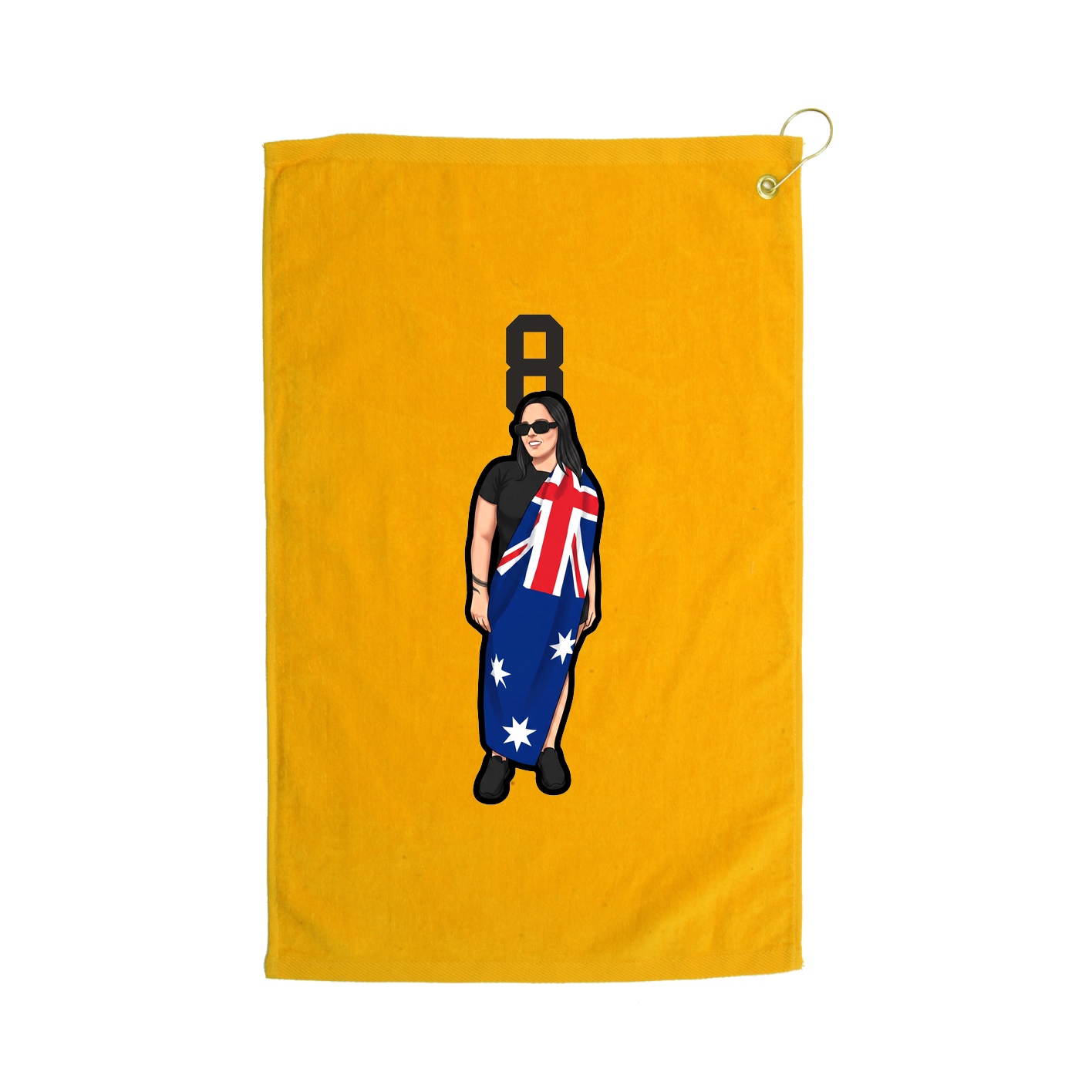 Golf Towel — Number Top in Gold