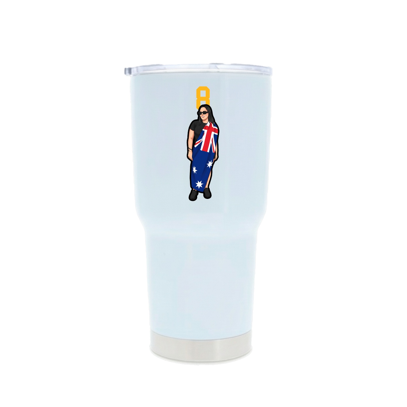 30oz Stainless Steel Tumbler — Number Top in White