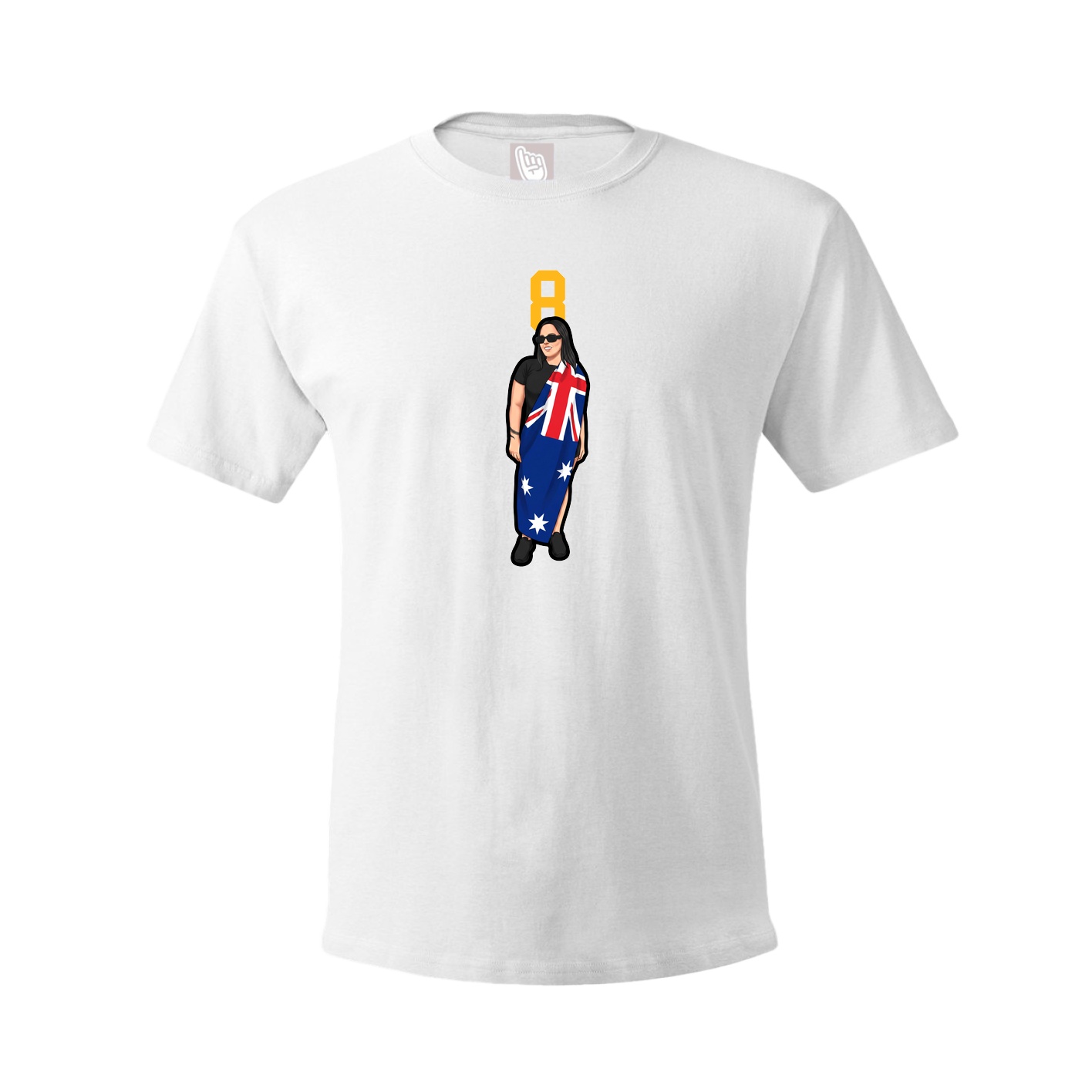 Youth Tee — Number Top in White