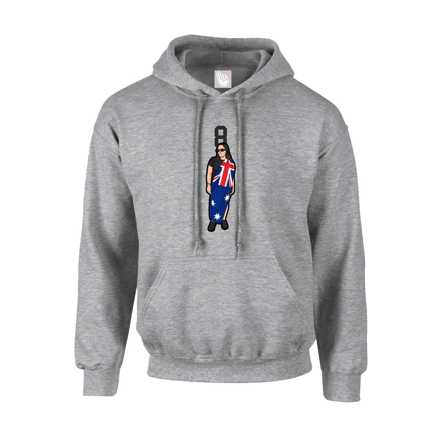 Hoodie — Number Top in Grey