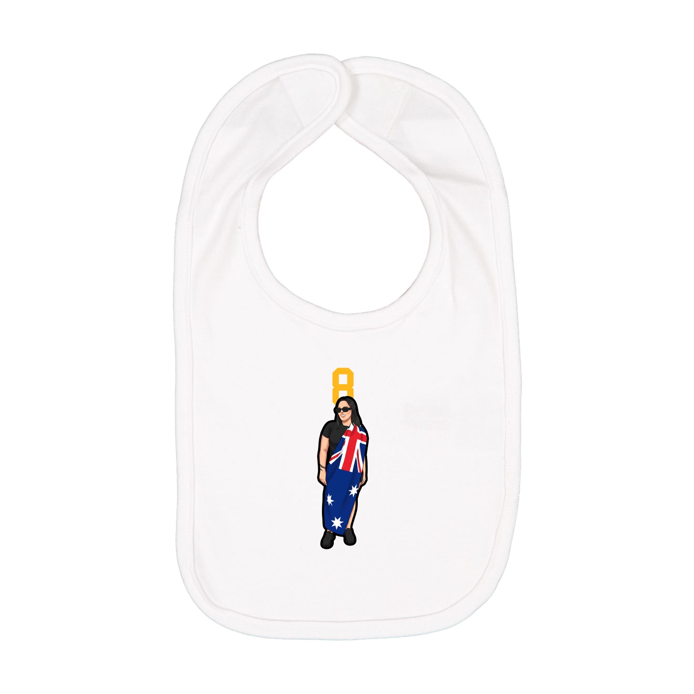 Infant Bib — Number Top in White