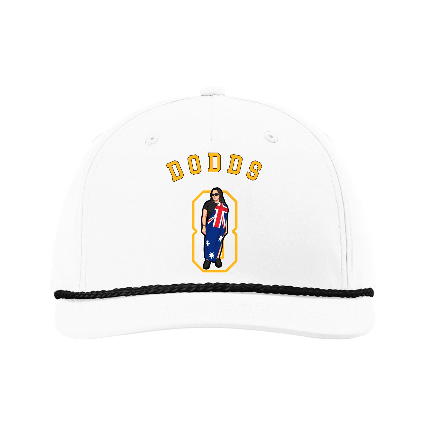 Five-Panel Classic Rope Cap — Shirsey Arch in White