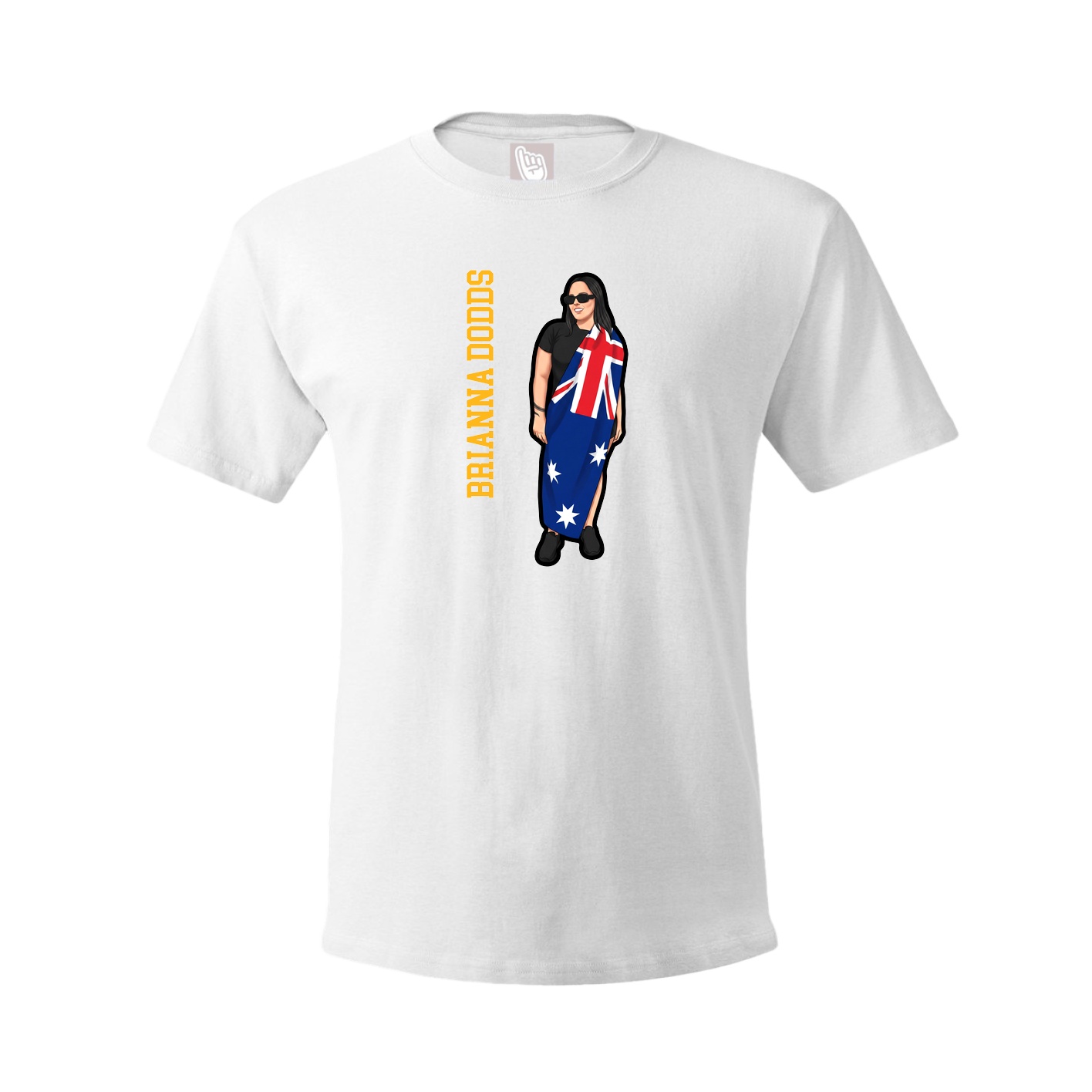 Tee — Name Vertical in White