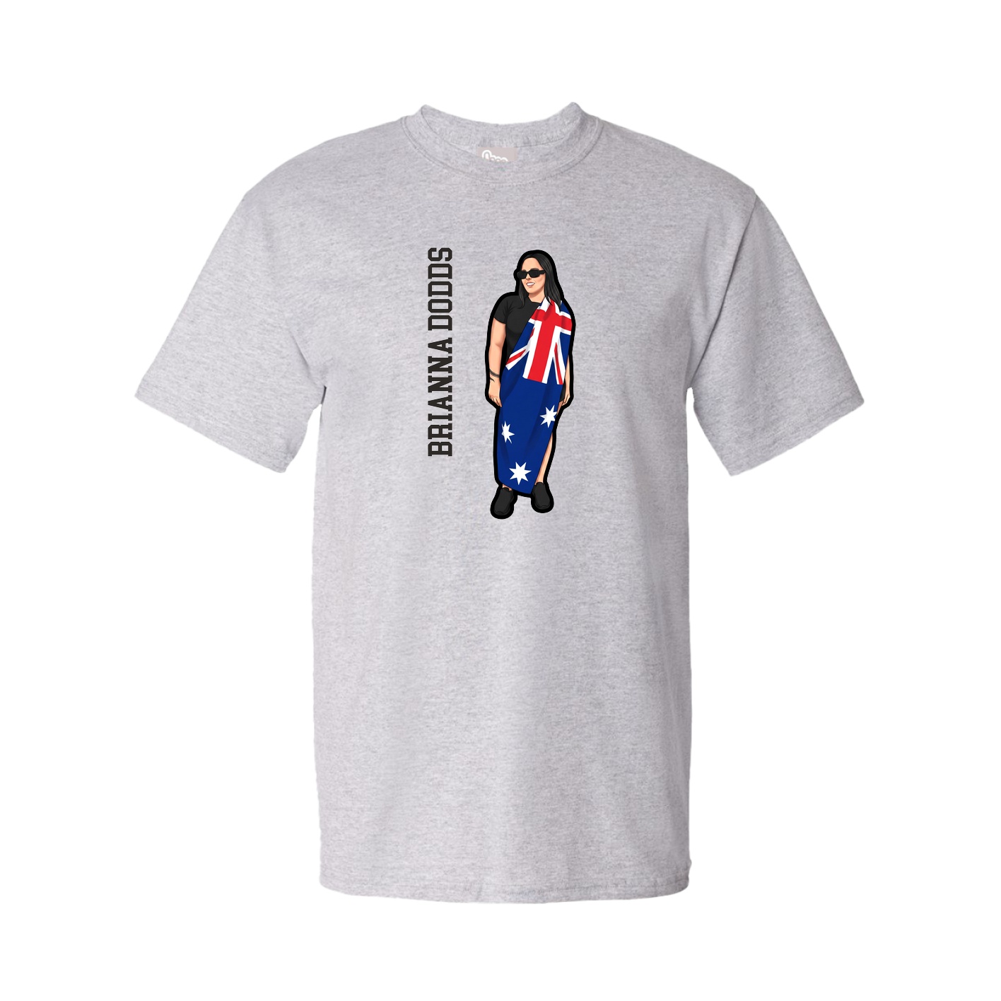 Youth Tee — Name Vertical in Grey