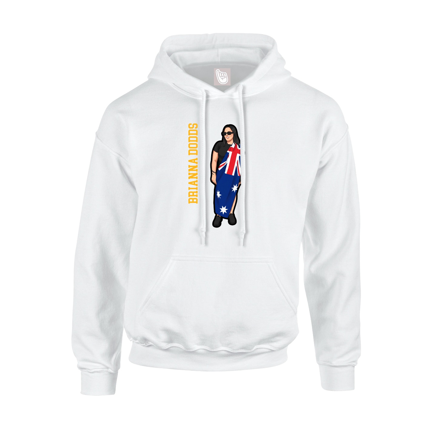 Hoodie — Name Vertical in White