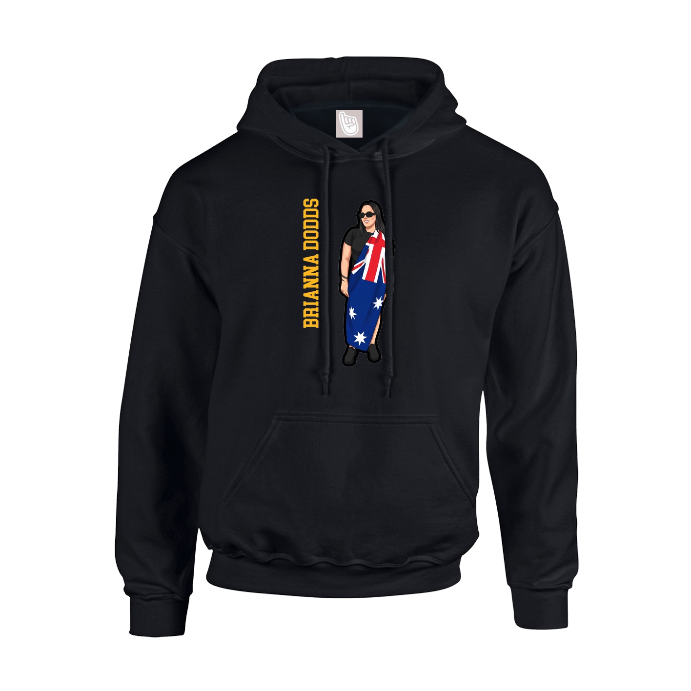 Youth Hoodie — Name Vertical in Black
