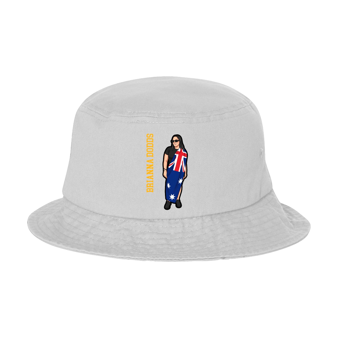 Bucket Cap — Name Vertical in White
