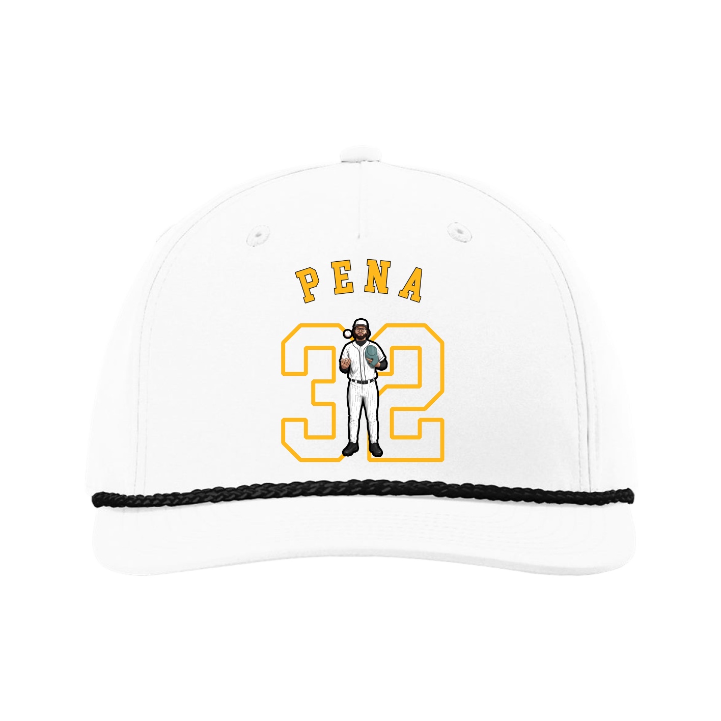 Five-Panel Classic Rope Cap — Shirsey Arch in White