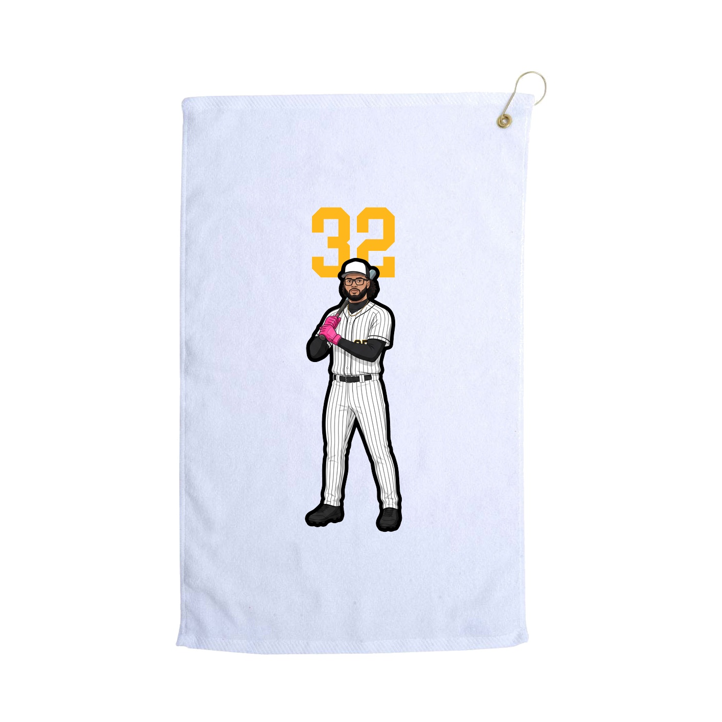 Golf Towel — Number Top in White