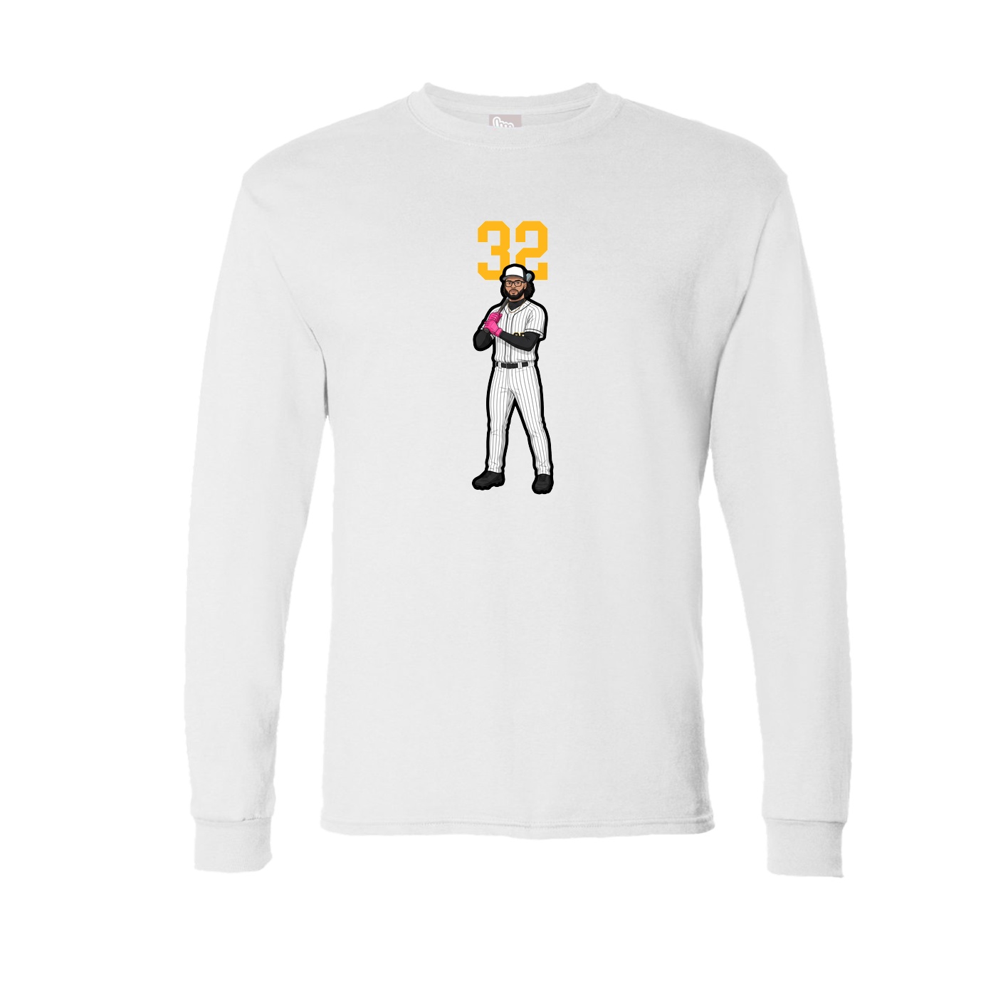 Long Sleeve Tee — Number Top in White