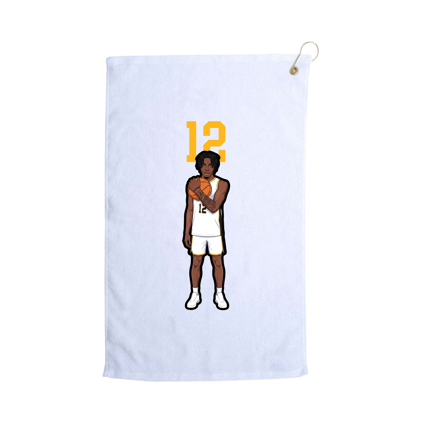 Golf Towel — Number Top in White