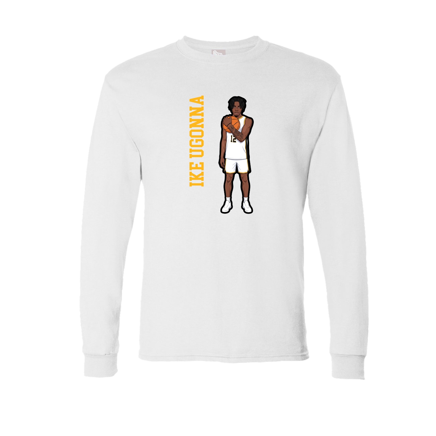 Long Sleeve Tee — Name Vertical in White