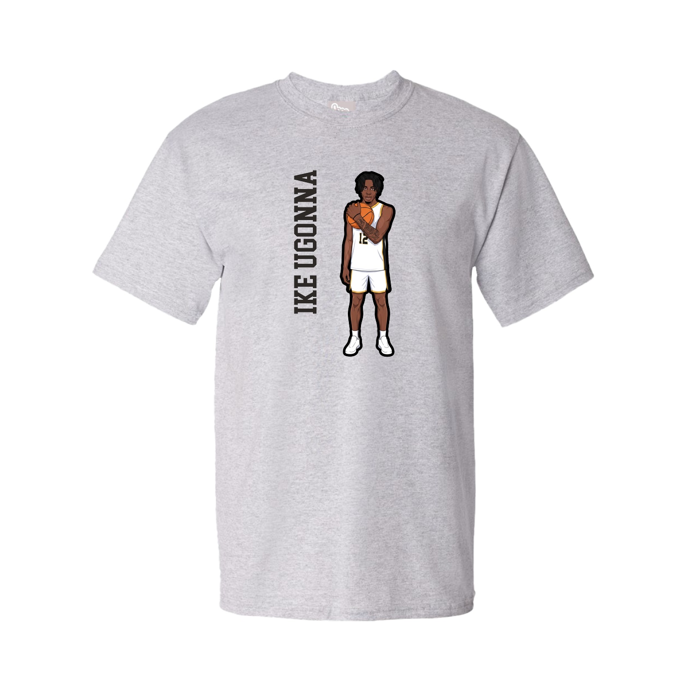Youth Tee — Name Vertical in Grey