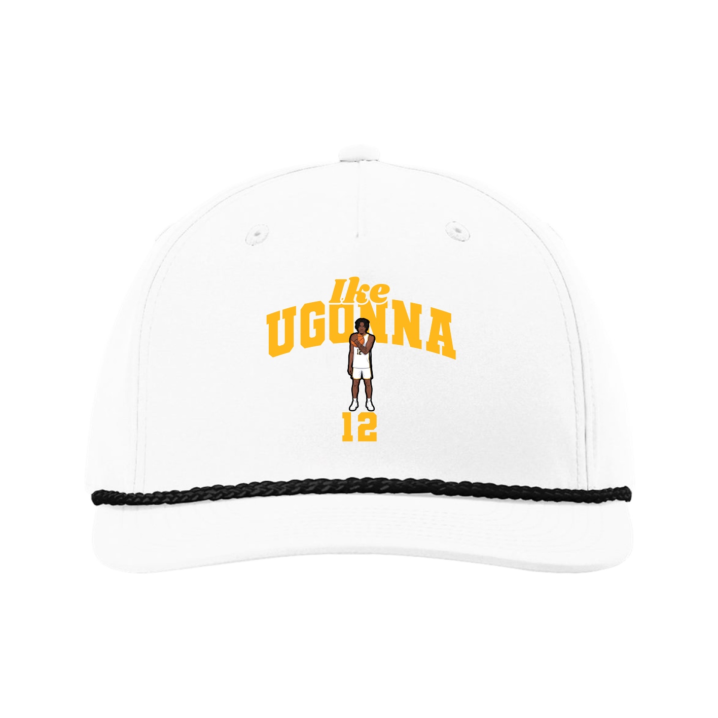 Five-Panel Classic Rope Cap — Signature Arch in White