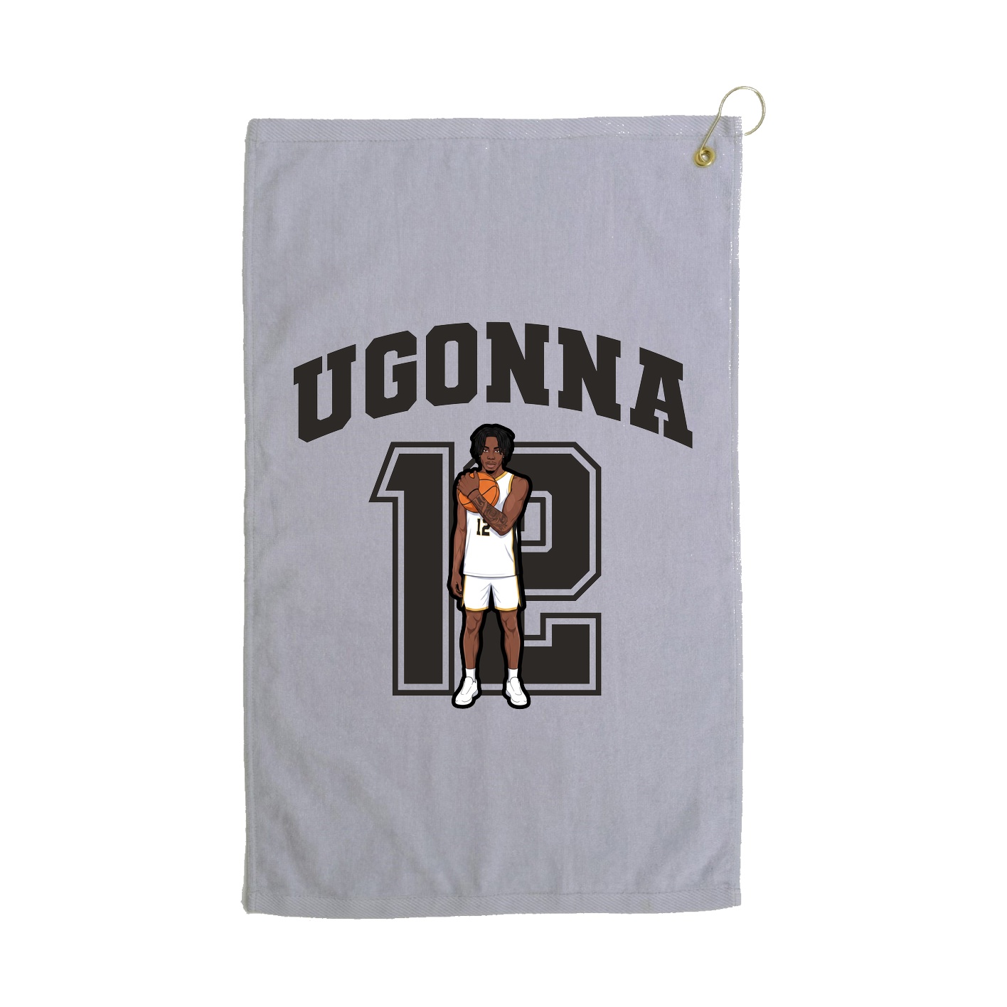 Golf Towel — Number in Grey