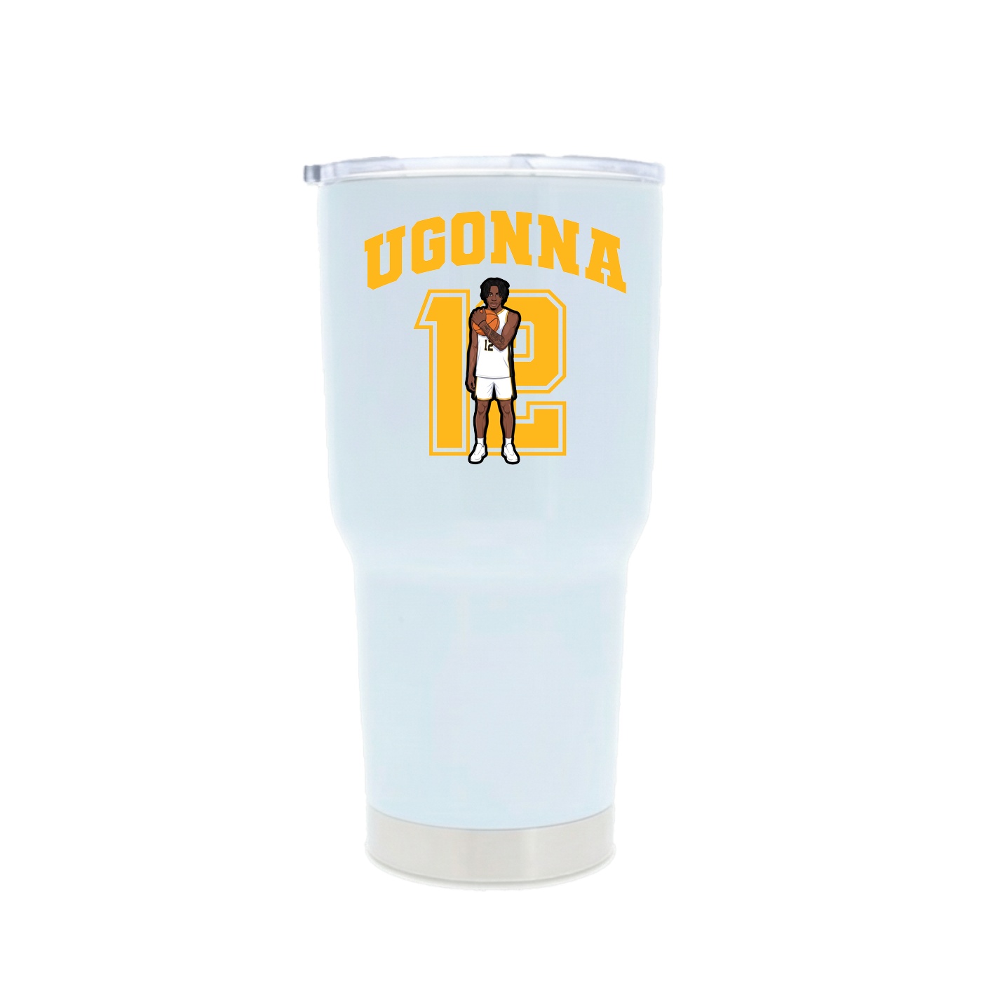30oz Stainless Steel Tumbler — Number in White