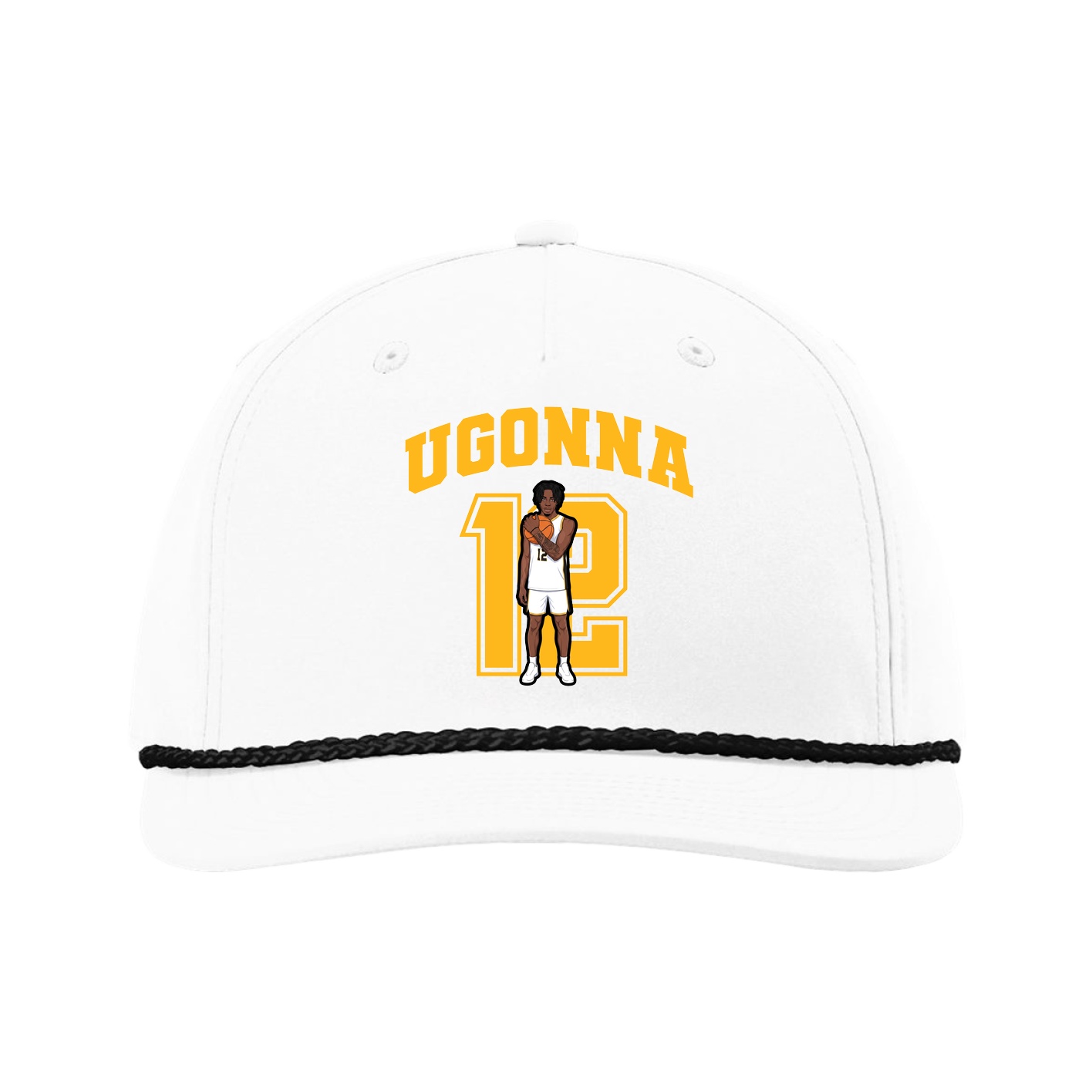 Five-Panel Classic Rope Cap — Number in White