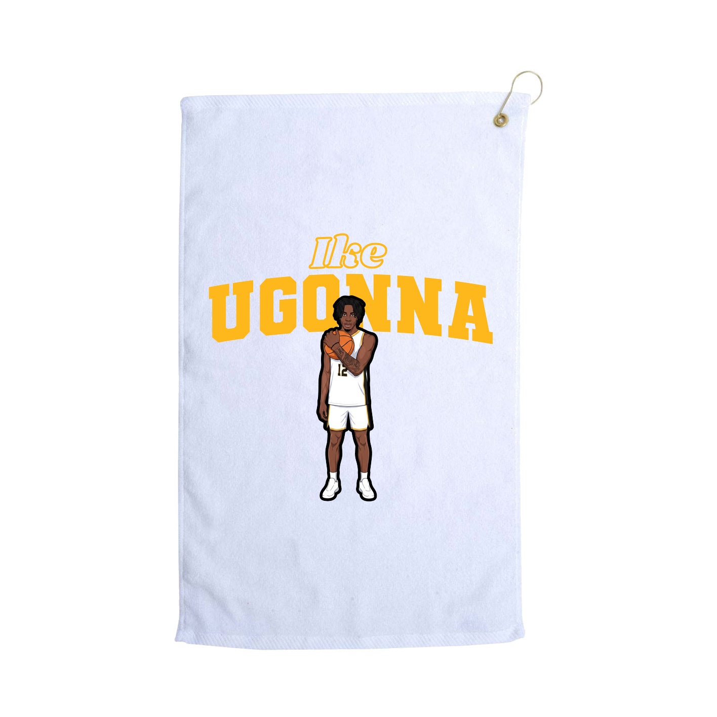 Golf Towel — Name Arch in White
