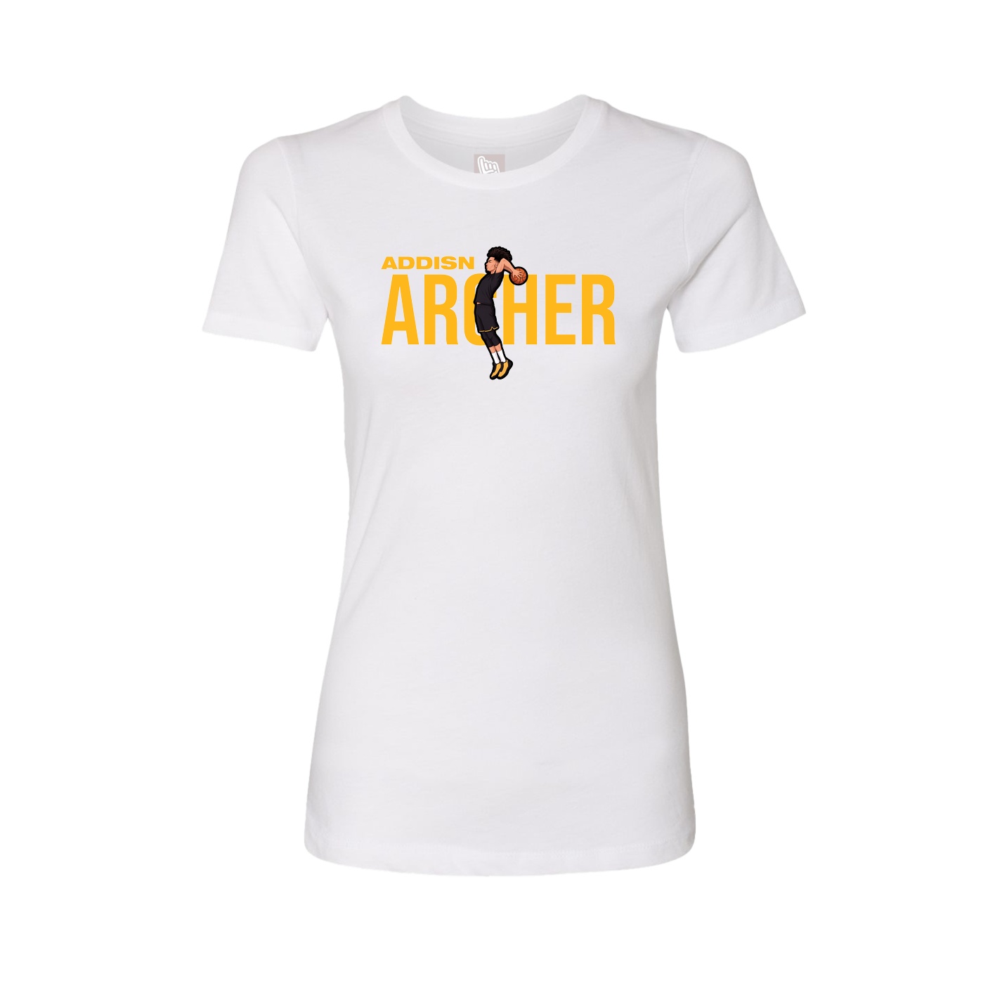 Fitted Women's Tee — Player Name in White