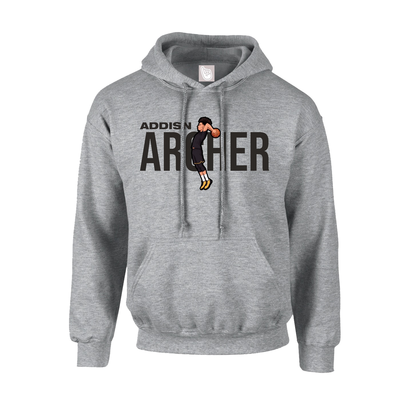 Hoodie — Player Name in Grey
