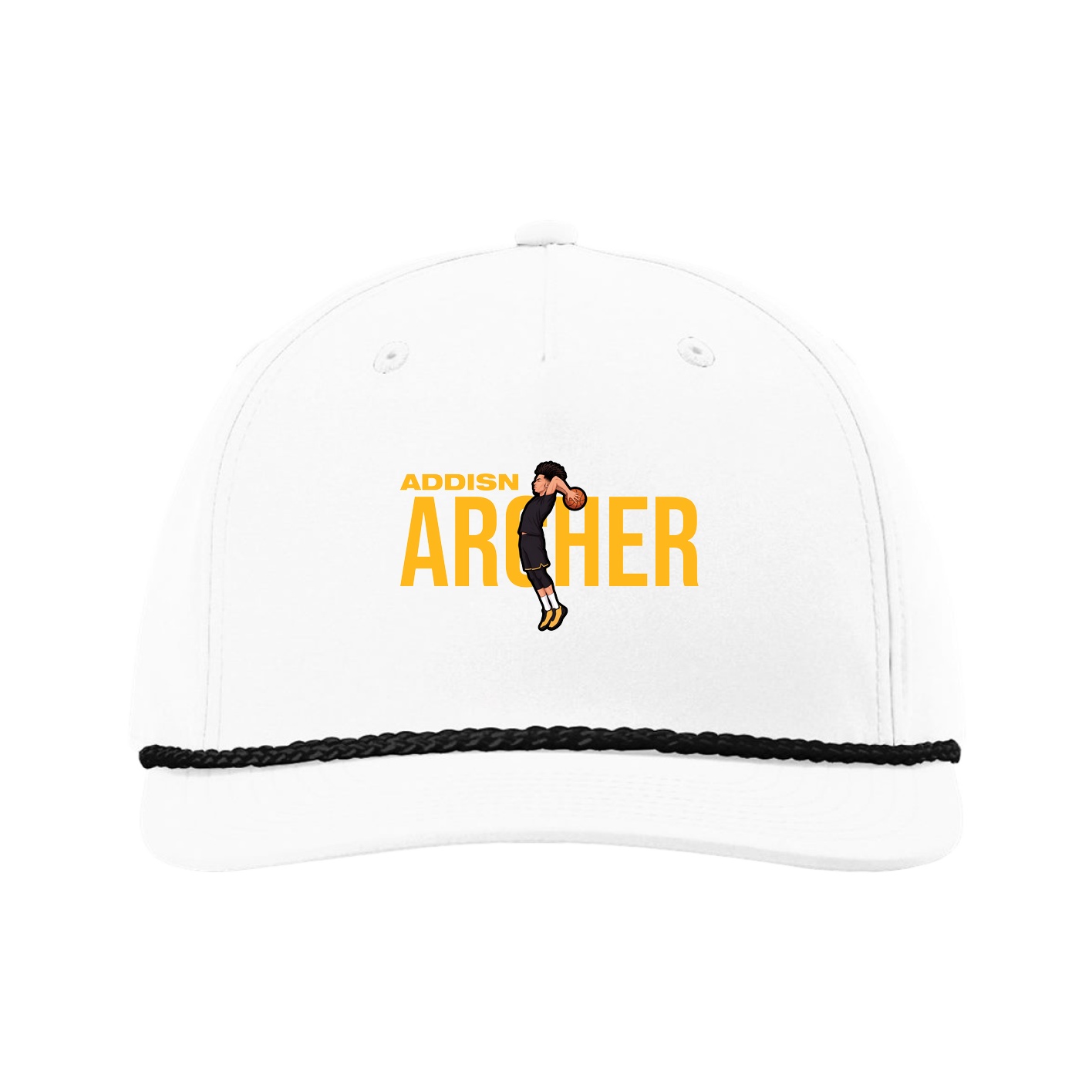 Five-Panel Classic Rope Cap — Player Name in White