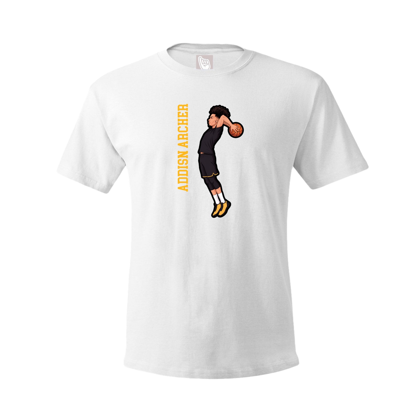 Tee — Name Vertical in White