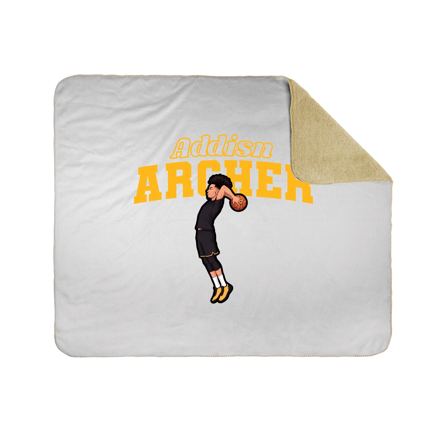 Throw Blanket — Name Arch in White