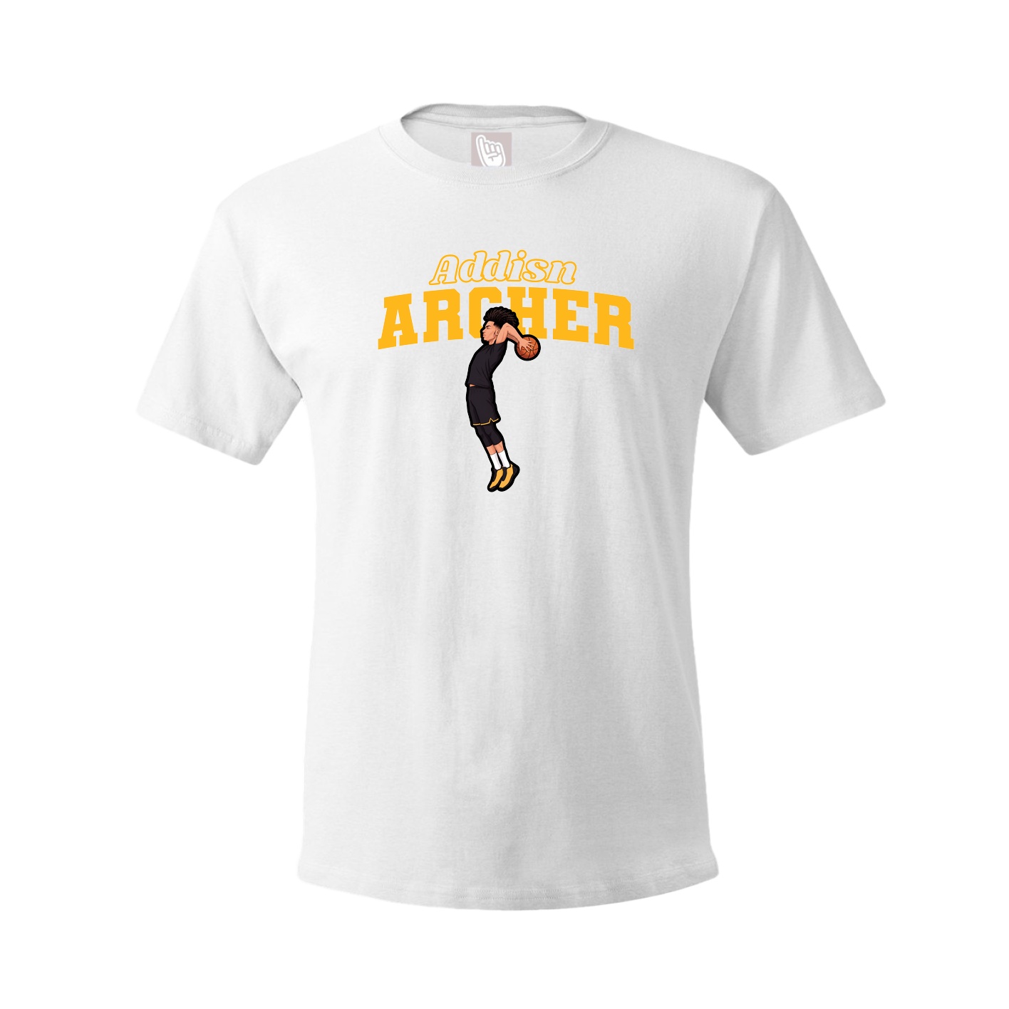 Youth Tee — Name Arch in White