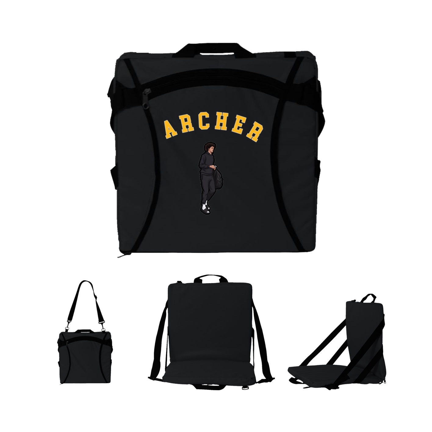 Folding Stadium Seat — Shirsey Arch in Black