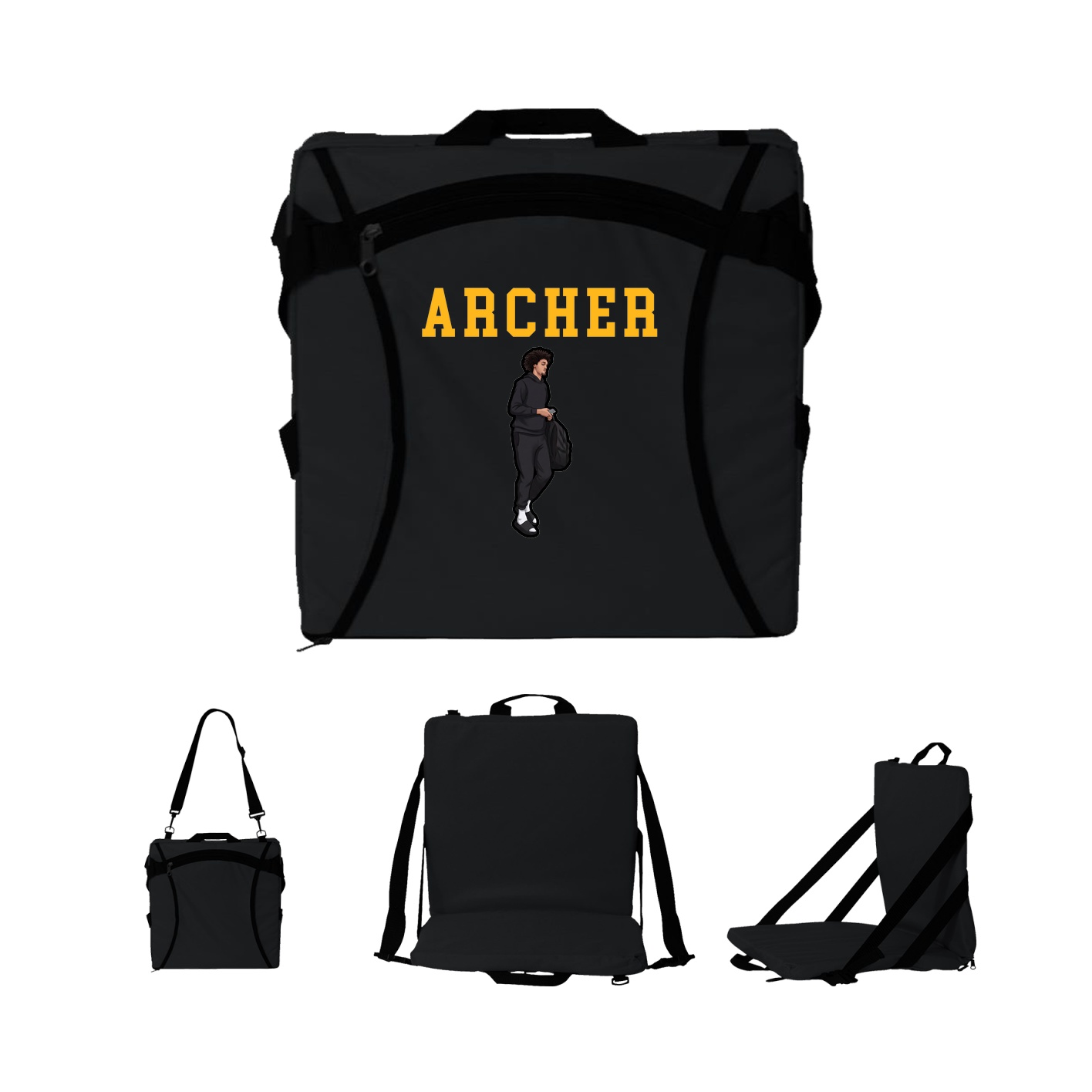 Folding Stadium Seat — Shirsey in Black