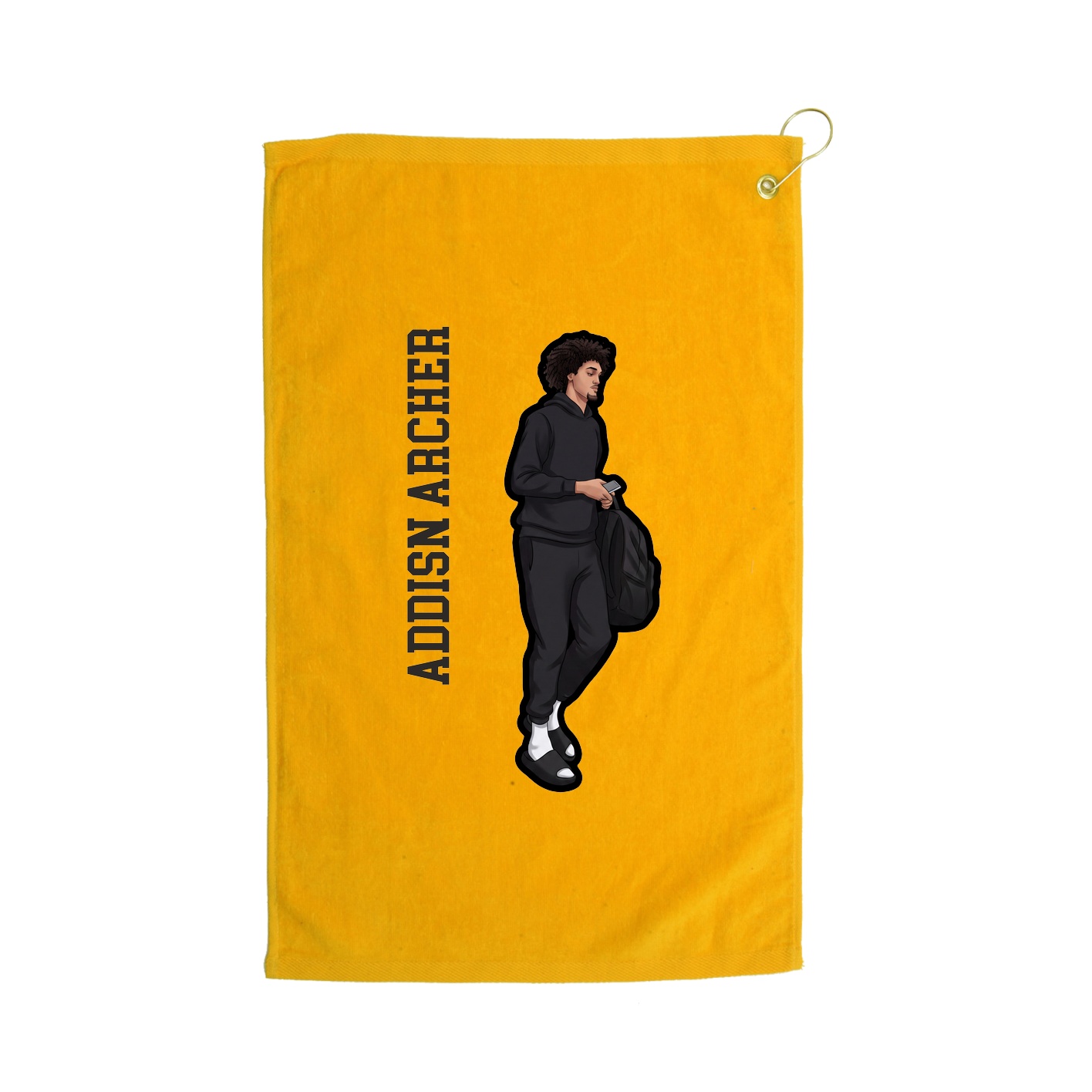 Golf Towel — Name Vertical in Gold