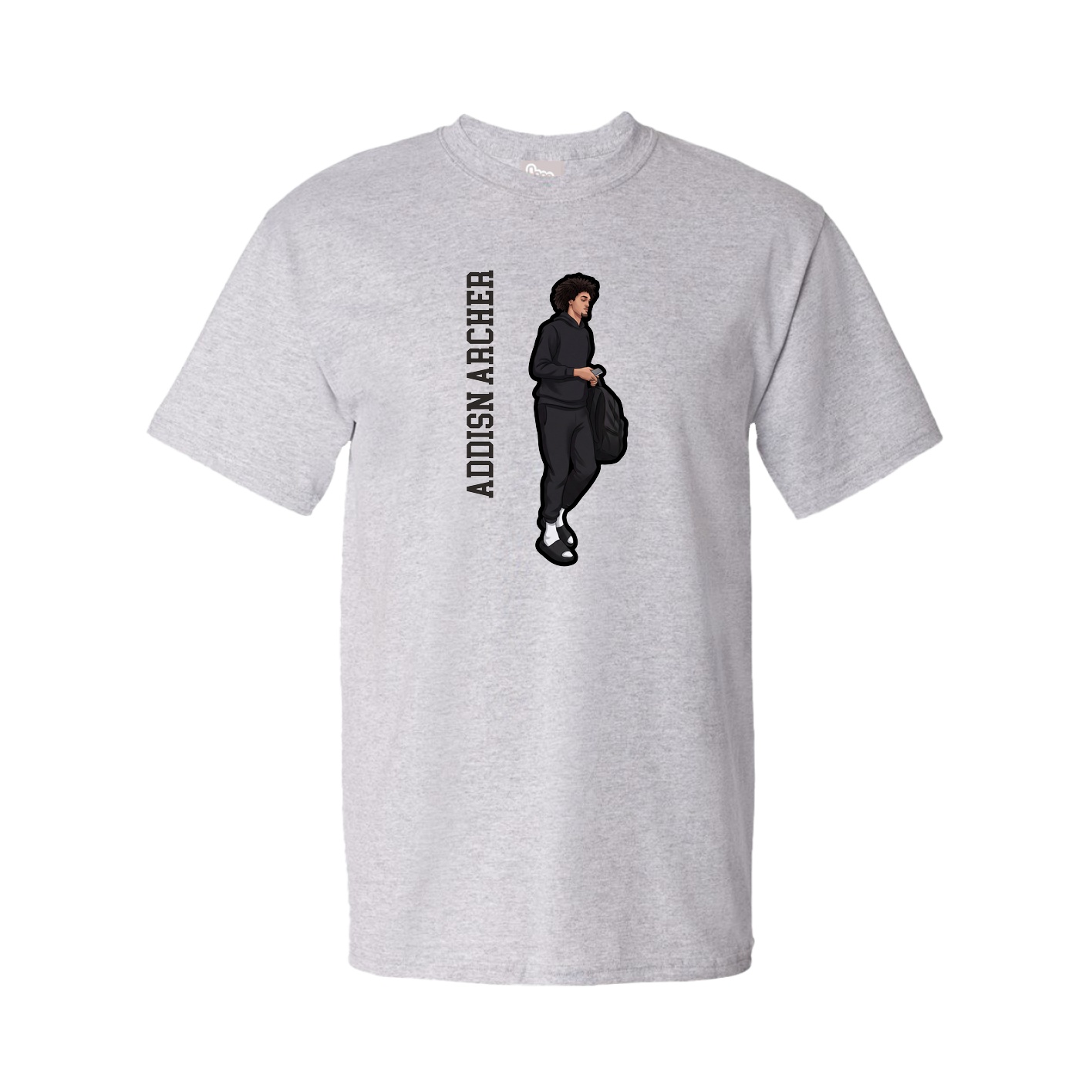 Tee — Name Vertical in Grey