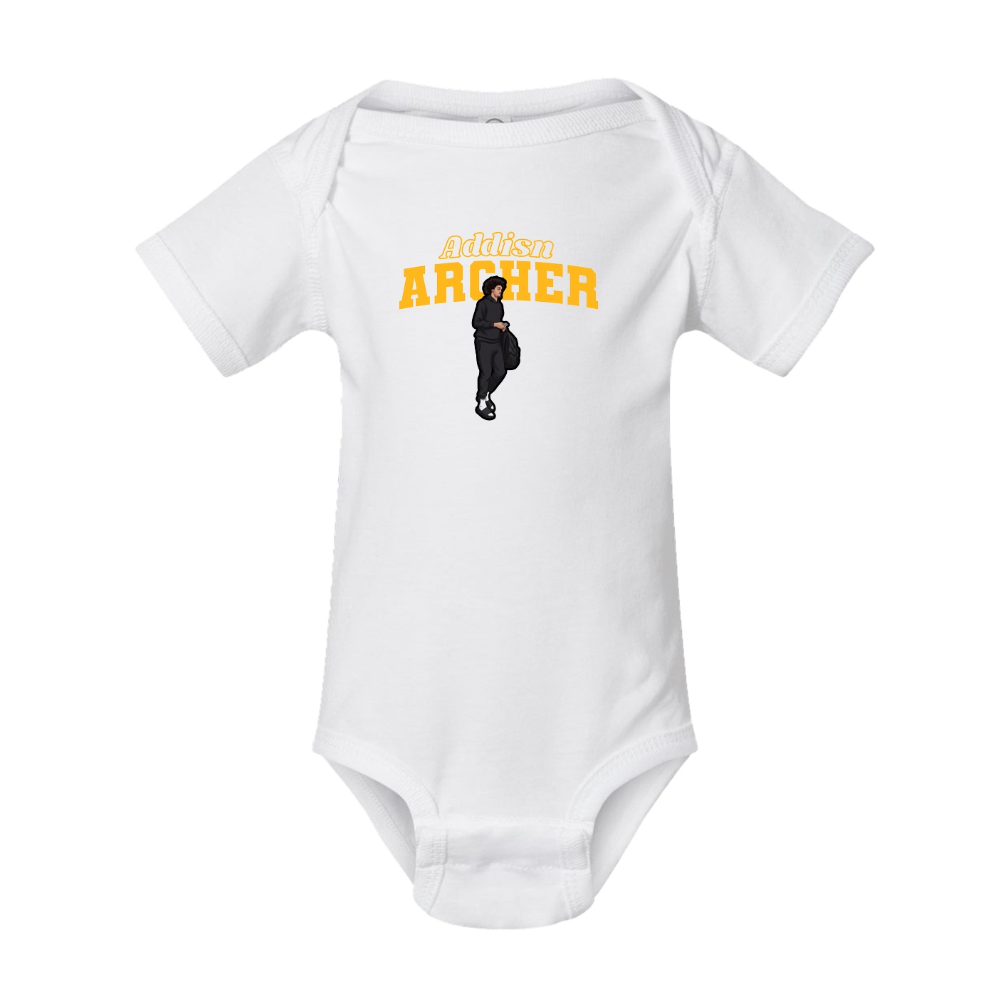 Baby Onesie — Name Arch in White